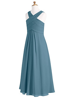 Azazie Kaleigh Junior Bermuda A-Line Pleated Chiffon Dress image8