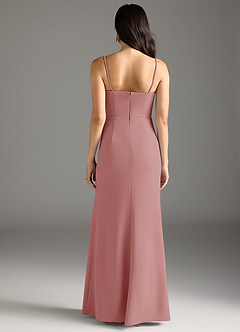 Azazie Rhoda Bridesmaid Dresses Dusty Rose Sheath Pleated Stretch Crepe Dress image6