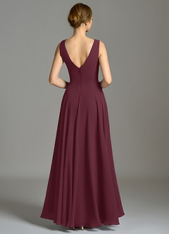 Azazie Wonderland 신부 들러리 드레스 A라인 주름진 쉬폰 비대칭 드레스 image2