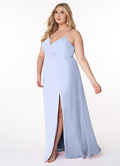 Azazie Everleigh Robes de demoiselle d'honneur Robe Trapèze en Mousseline de soie Plissé en cœur Eis image11