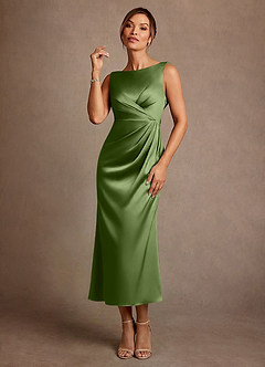 Azazie Mazhe Mother of the Bride Dresses Juniper A-Line Pleated Stretch Satin Dress image1
