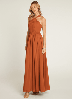 Azazie Jacey Brautjungfernkleider A-Linie Plissee Chiffon Kleid Kanel image3