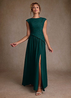 Azazie Kalleen Abiti per la Madre della Sposa Abito A-Line in Chiffon Plissettato Pino image2