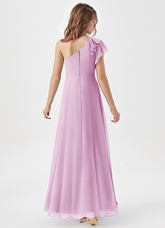 Azazie Arabella Junior Robe Trapèze en Mousseline de soie Rayé Rose Bonbon image6