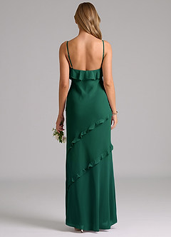 Azazie Nancie Bridesmaid Dresses Emerald Mermaid Ruched Chiffon Dress image2