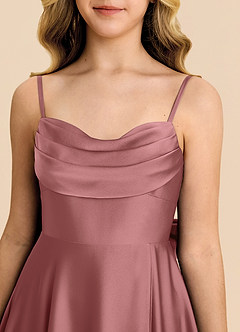 Azazie Bear Junior Amethyst A-Line Sweetheart Neckline Stretch Satin Dress image7