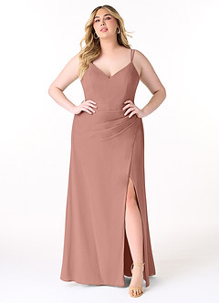 Azazie Leo Bridesmaid Dresses Cedar Rose Mermaid V-Neck Pleated Chiffon Dress image7