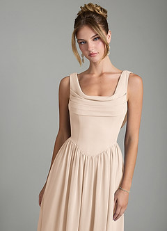 Azazie Novi Bridesmaid Dresses White Alabaster A-Line Pleated Chiffon Dress image6