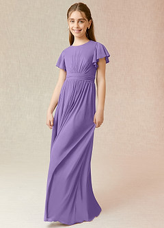 Azazie Mosley Junior Tahiti A-Line Ruched Mesh Dress image5
