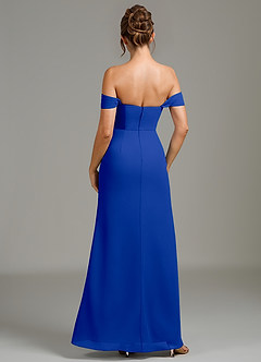 Azazie Jalice Bridesmaid Dresses Royal Blue Mermaid Off the Shoulder Chiffon Dress image5