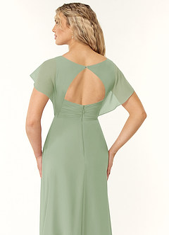 Azazie Rylee Bridesmaid Dresses Dusty Sage A-Line Pleated Chiffon Dress image2