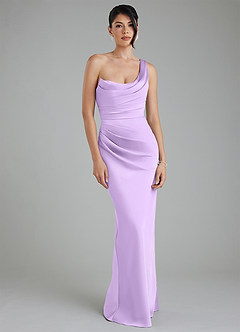 Azazie Sabrina Robes de demoiselle d'honneur Robe Sirène en Satin extensible Corset Lilas image6