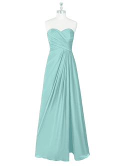 Azazie Arabella Allure Bridesmaid Dresses Aqua A-Line Sweetheart Neckline Chiffon Convertible Dress image8