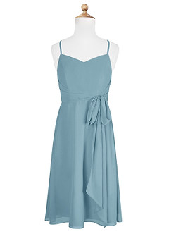 Azazie Doll Junior Amethyst A-Line Bow Chiffon Dress image5