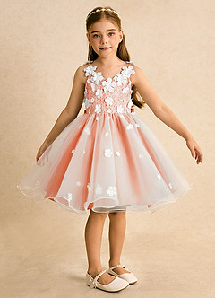 Azazie Junebug Flower Girl Dresses Ivory Sunset Ball-Gown Lace Tulle Dress image6