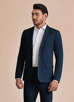 front William Navy Blue Comfort Blend  Suit Jacket