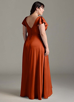 Azazie Omari Vestidos de damas de honor Vestido de Pimenton de Satén Elástico de Corte en A image9