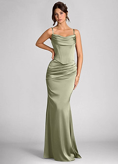 Calista Dusty Sage Luminous Satin Maxi Dress image5