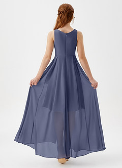 Azazie Lizette Junior Stormy A-Line Pleated Chiffon Dress image5