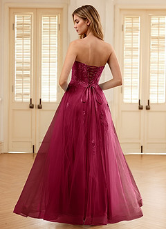 Pipery Bourgogne Robe de bal corsetée à paillettes et volants en tulle image2