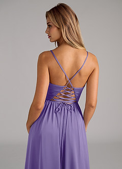 Azazie Aaida Bridesmaid Dresses Tahiti A-Line Corset Stretch Satin Dress image2
