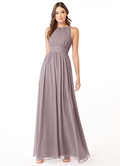 Azazie Luz Bridesmaid Dresses Dusk A-Line Lace Chiffon Dress image3