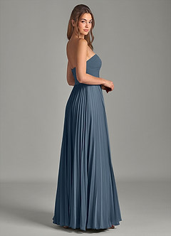 Azazie Chiana Abiti da Damigella Abito A-Line in Chiffon Senza Cinturino Blu Nettuno image5