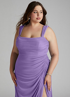 Azazie Jesaphine 신부 들러리 드레스 쉬스 망사 플로어 길이 드레스 image11