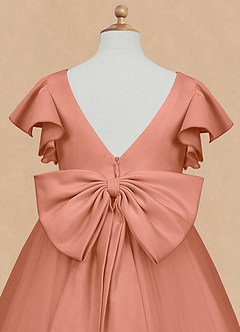 Azazie Kaeya Flower Girl Dresses MAI TAI A-Line Bow Tulle Dress image8