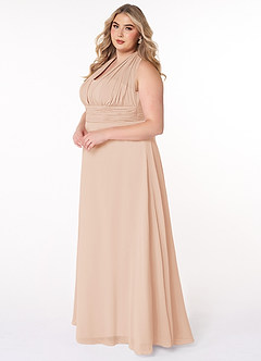 Azazie Fifi Bridesmaid Dresses English Rose A-Line Strapless Chiffon Convertible Dress image28