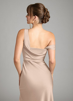 Azazie Madelyn Robes de demoiselle d'honneur Robe Sirène Convertible en Satin extensible Asymétrique Rose Anglais image7