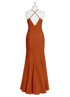 Azazie Carolina Bridesmaid Dresses Paprika Mermaid Ruched Chiffon Dress image7