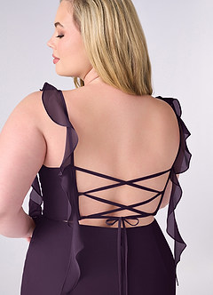 Barbie ♥ Azazie Bridesmaid Dresses Plum Mermaid Corset Chiffon Dress image10