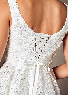 Azazie Kristi Wedding Dresses Diamond White A-Line with Pockets Beading Dress image5