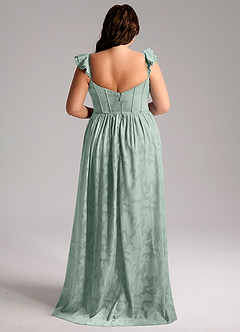 Azazie Denisse Bridesmaid Dresses Agave A-Line Ruched Floral Burnout Dress image8