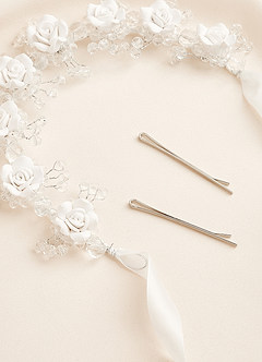 front 3D Floral Flower Girl Headpiece