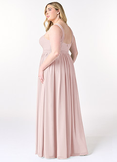Azazie Elvira Bridesmaid Dresses Blushing Pink A-Line Pleated Chiffon Dress image10