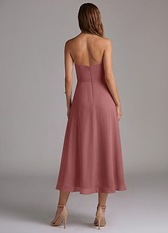 Azazie Wren Brautjungfernkleider A-Linie Schulterfrei Chiffon Kleid Amethyst image2