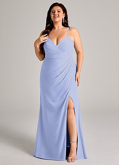 Azazie Maci Bridesmaid Dresses Lavender Sheath Pleated Chiffon Dress image8