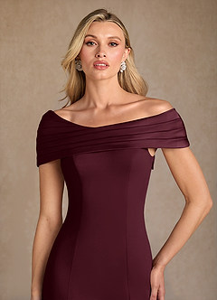 Azazie Pierce Kleider für die Brautmutter Meerjungfrau-Linie Plissee Stretch-Krepp Kleid Cabernetrot image4