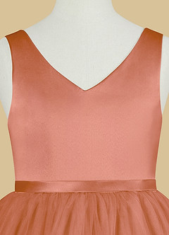 Azazie Marybell Flower Girl Dresses MAI TAI A-Line Bow Tulle Dress image8