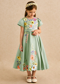 Azazie Haya Flower Girl Klänningar Klä A-Line i Spets image4