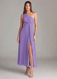 Azazie Brooke Robes de demoiselle d'honneur Robe Trapèze en Mousseline de soie Une épaule Tahiti image1