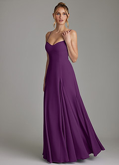 Azazie Imani Bridesmaid Dresses Grape A-Line Sweetheart Neckline Chiffon Dress image6