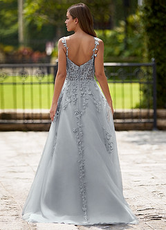 Dreamscape Silver A-line Prom Dress image2