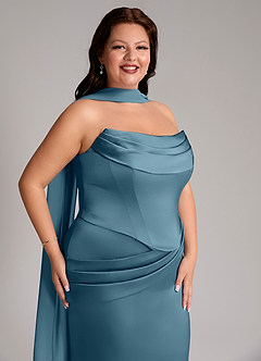 Azazie Sorrel Bridesmaid Dresses Bermuda Mermaid Strapless Stretch Satin Convertible Dress image10