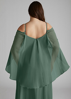 Azazie Cienna Robes de demoiselle d'honneur Robe Trapèze en Mousseline de soie Épaule décolletée Mousse De Mer image12