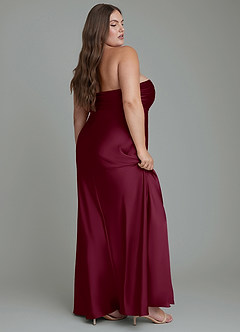 Azazie Saylor Bridesmaid Dresses Mulberry Mermaid Strapless Stretch Satin Dress image12