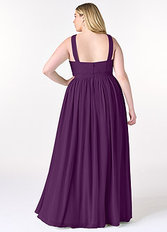 Azazie Elvira Bridesmaid Dresses Grape A-Line Pleated Chiffon Dress image8