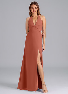 Azazie Odie Bridesmaid Dresses Clay A-Line Chiffon Dress image4